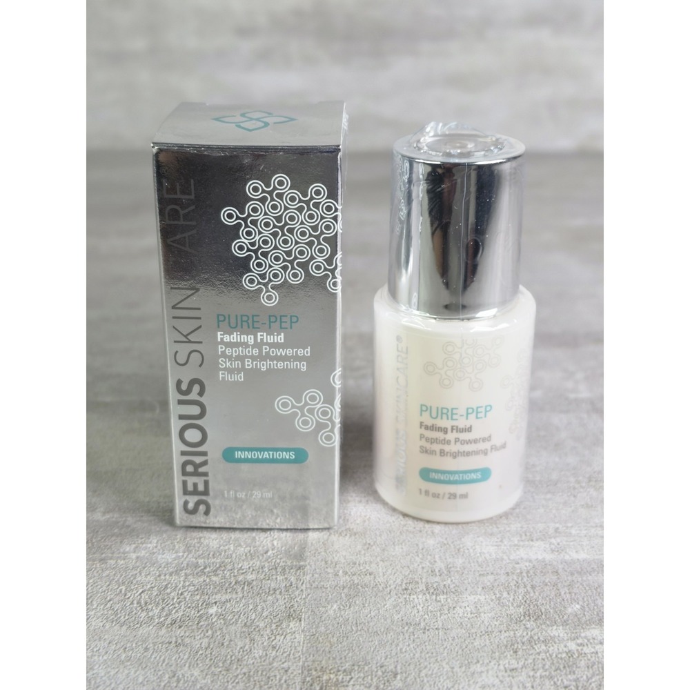 SERIOUS SKINCARE PURE-PEP 1oz. FADING FLUID Peptide Powered Skin Brightening New